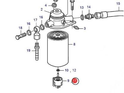 Volvo Penta fuel filter sensor for D3, D4 D6, Part Number 3808616